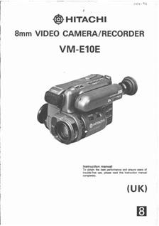 Hitachi VM E 10 E manual. Camera Instructions.